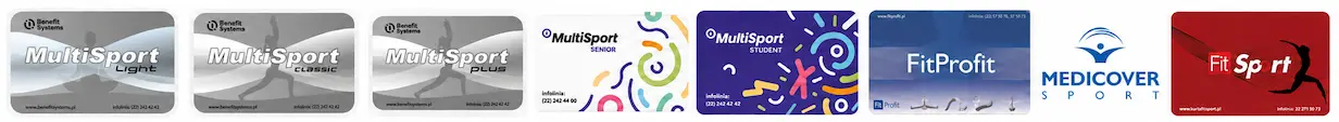 Akceptujemy karty MultiSport, FitProfit i Medicover Sport